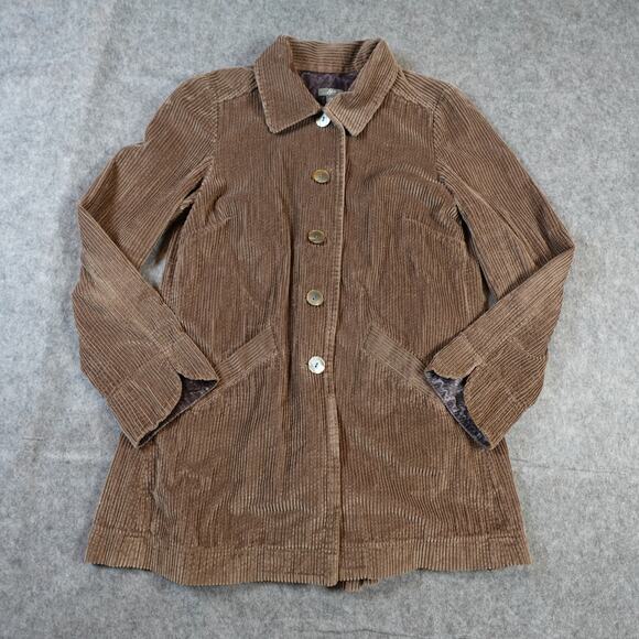 J. Jill Jackets & Blazers - J. Jill Jacket Womens Extra Small Corduroy Pleat Back Brown Long Casual Button